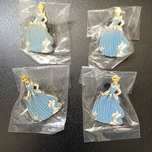 4 Cinderella in iconic Blue Dress pins 2005 Disney Platinum Edition Release NEW